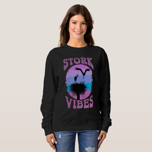 Stork Vibes Storks Egrets Herons Ornithologists 2 Sweatshirt (Vorne ganz)