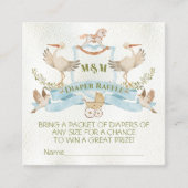 Stork Wappen Diaper Raffle Quadratische Visitenkarte (Vorderseite)