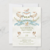 Stork Wappen Watercolor Kinderdusche Einladung (Vorderseite)