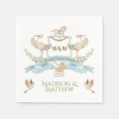 Stork Wappen Watercolor Kinderdusche Serviette (Vorderseite)