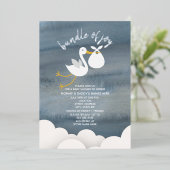 Stork White Bundle Joy Stars Kinderdusche Folieneinladung (Stehend vorne)