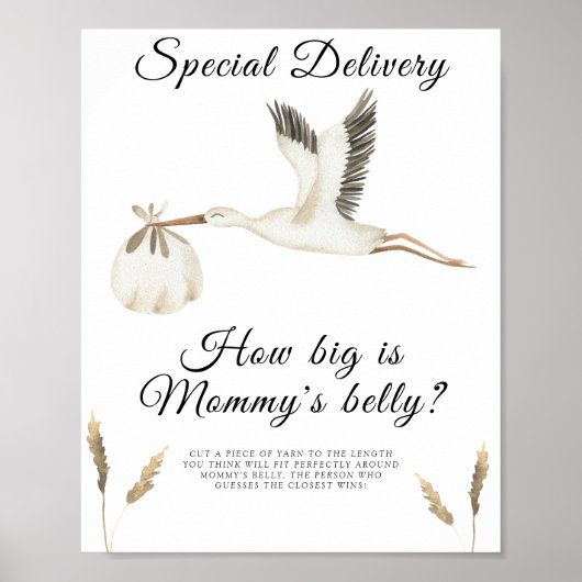 Stork - Wie groß ist das Bauchspiel der Mama? Poster (Vorne)