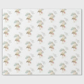 Stork Wildblume Ribbon Babydusche Geschenkpapier (Flach)