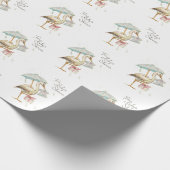 Stork Wildblume Ribbon Babydusche Geschenkpapier (Ecke)