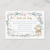 Stork Wildblume Ribbon Bücher für Babydusche Begleitkarte (Vorderseite)