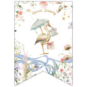 Stork Wildblume Ribbon und Bow Baby Dusche Wimpelkette (Zweite Fahne)