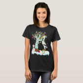 Storks Bird Xmas Tree Lighting Weihnachtsmannmütze T-Shirt (Vorne ganz)