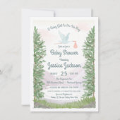 Stork's Journey Baby Girl Shower Einladung (Vorderseite)