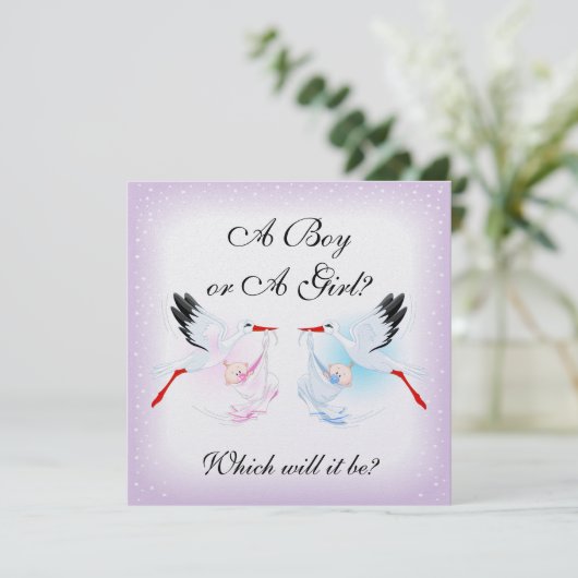 Storks und Babys Party-Invit Einladung (Stehend Vorderseite)