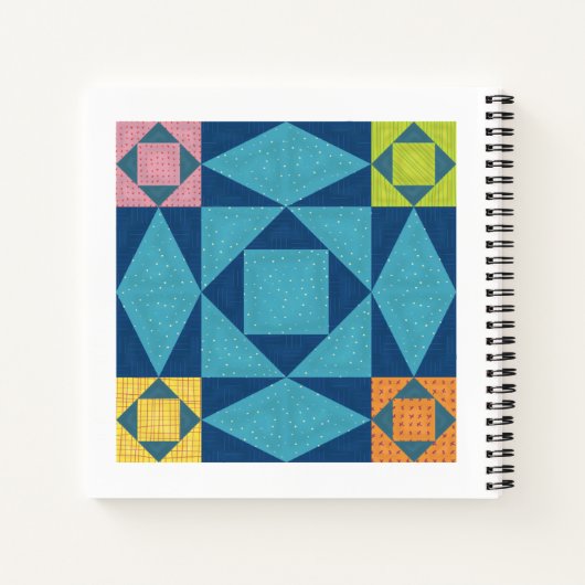 Storm am Sea QuilSquare Notebook Notizblock (Rückseite)