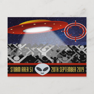Storm Area 51 beliebter Mem Spaß Postkarte