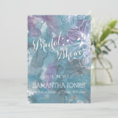 STORM BLAUE WATERCOLOR HIBISKUS WEDD EINLADUNG (Stehend Vorderseite)