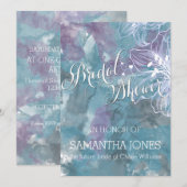 STORM BLAUE WATERCOLOR HIBISKUS WEDD EINLADUNG (Vorne/Hinten)