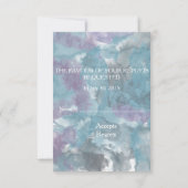 STORM BLAUE WATERCOLOR HIBISKUS WEDD RSVP KARTE (Rückseite)