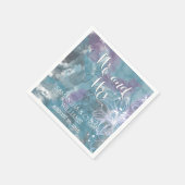 STORM BLAUE WATERCOLOR HIBISKUS WEDD SERVIETTE (Ecke)