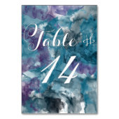 STORM BLUE WATERCOLOR HIBISKUS WEDDELTISCH KARTEN (Rückseite)