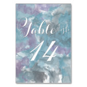 STORM BLUE WATERCOLOR HIBISKUS WEDDELTISCH KARTEN (Vorderseite)