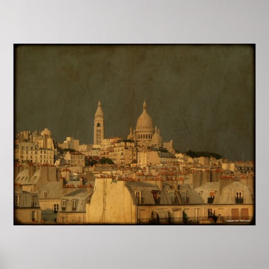 Storm Brewing Behind Sacre Coeur Poster (Vorne)