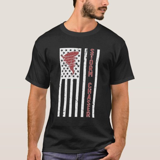 Storm Chaser American Flag Storm Chasing Tornado C T-Shirt (Vorderseite)