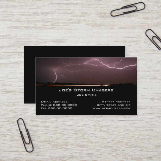 Storm Chaser Business Card Visitenkarte (Vorderseite/Rückseite Beispiel)