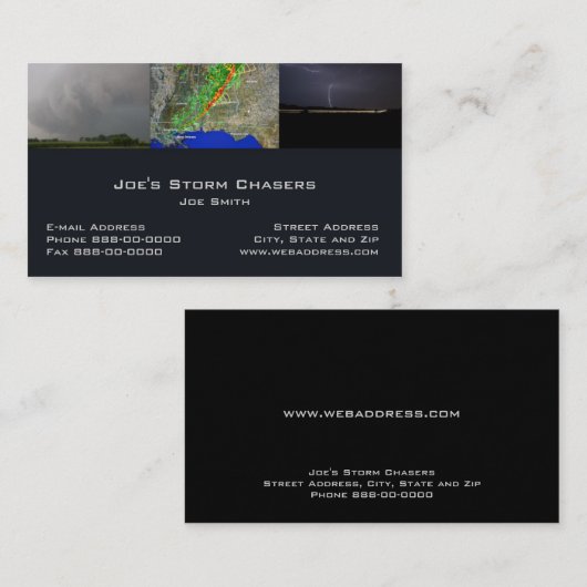 Storm Chaser Business Card Visitenkarte (Vorne/Hinten)