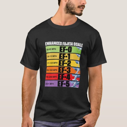Storm Chasing Enhanced Fujita Scale Tornado Meteor T-Shirt (Vorderseite)