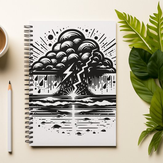 Storm Cloud and Lightning Art Notebook Notizblock