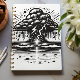 Storm Cloud and Lightning Art Notebook Notizblock