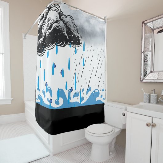 Storm Cloud Shower Curtain – Artistic Rain & Splas Duschvorhang (Beispiel)