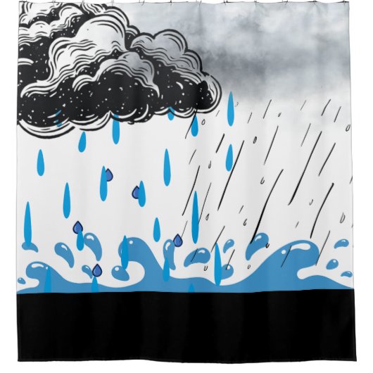 Storm Cloud Shower Curtain – Artistic Rain & Splas Duschvorhang (Vorderseite)