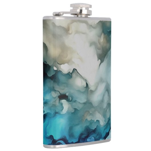 Storm Clouds and Ocean Currents Abstract Art Flachmann (Rechts)