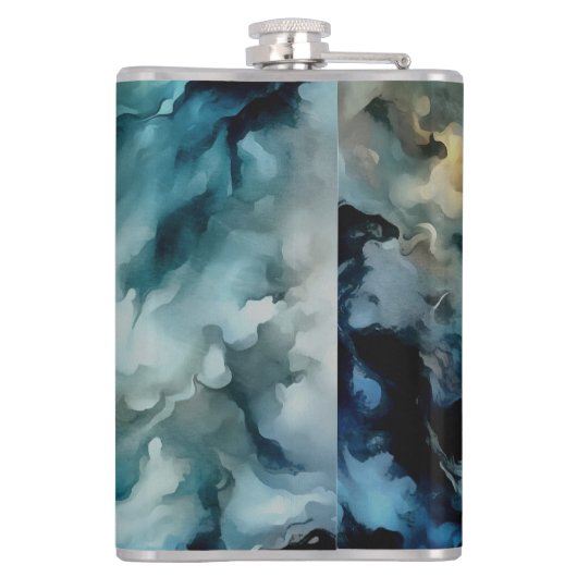 Storm Clouds and Ocean Currents Abstract Art Flachmann (Rückseite)