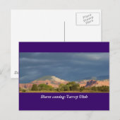 Storm Coming-Torrey Utah Postkarte (Vorne/Hinten)