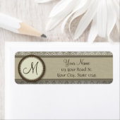 Storm Gray Feather Pattern mit Monogramm (Insitu)