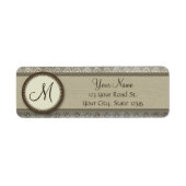 Storm Gray Feather Pattern mit Monogramm (Vorne)