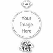 Storm Gray Stegosaurus Spiked Dinosaurier Aufkleber (Vorderseite)