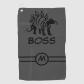 Storm Gray Stegosaurus Spiked Dinosaurier Golfhandtuch (Vorderseite)