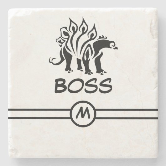 Storm Gray Stegosaurus Spiked Dinosaurier Steinuntersetzer (Vorderseite)