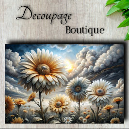 Storm Light Daisy Decoupage Seidenpapier