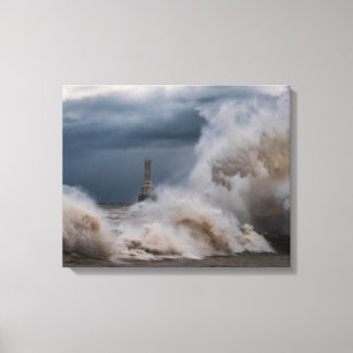 Storm Lighthouse Canvas Print Leinwanddruck