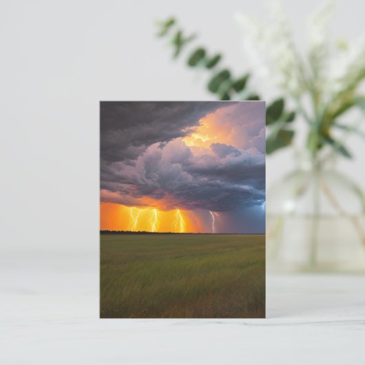 Storm Lightning Postcard Postkarte (Stehend Vorderseite)