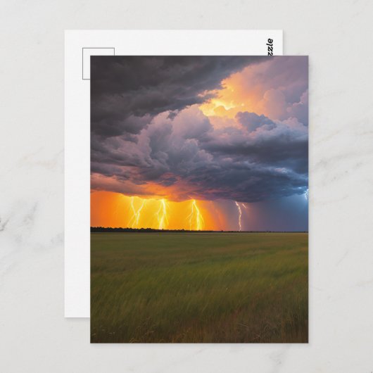 Storm Lightning Postcard Postkarte (Vorne/Hinten)