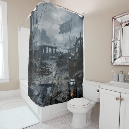 Storm Residue — Pirate Ship Aftermath Duschvorhang (Beispiel)
