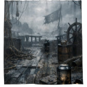 Storm Residue — Pirate Ship Aftermath Duschvorhang (Vorderseite)