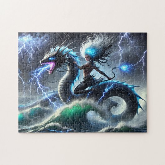 Storm Siren Lightning Sea Dragon Mermaid Puzzle (Horizontal)