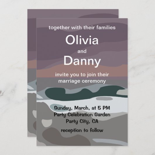 Storm Sky Cloud Sea Waves Natureisende Hochzeit Einladung (Vorne/Hinten)