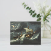 Storm Tossed Frigate von Thomas Chambers Postkarte (Stehend Vorderseite)