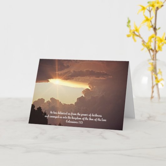 Storm und Sonnenlicht Glaubenslehre Verse Card Karte (Gelbe Blume)