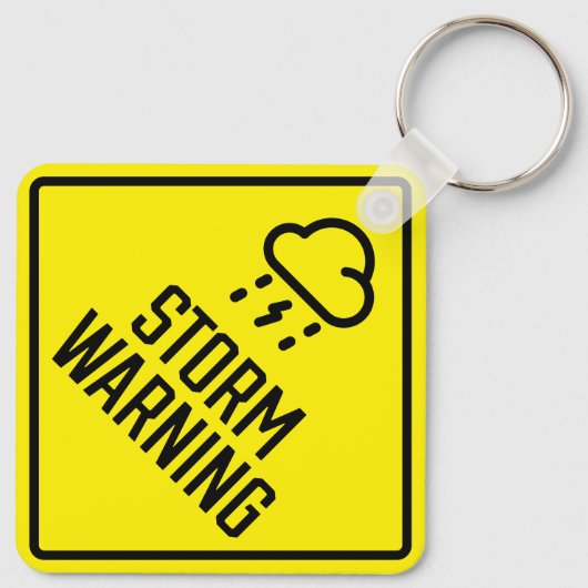 Storm Warning Metal Square Schlüsselanhänger (Rückseite)