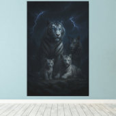 Stormborn White Tiger Family – Thunder Realm Guard Leinwanddruck (Insitu (Holzboden))